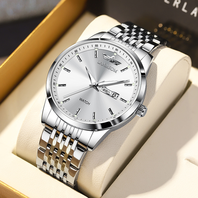Slim Business Watch Dual-date Display Waterproof Luminous And Fully Automatic 9