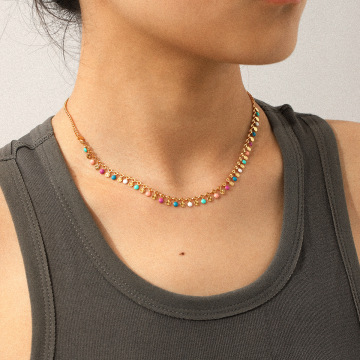 Colorful Oil Stainless Steel Necklace