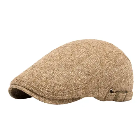 Breathable Cotton and Linen Beret Men's Retro Peaked Cap