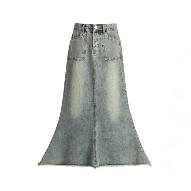 Fashion Personality Retro Denim Skirt For Women Retro Blue - Shop at LoveMi
