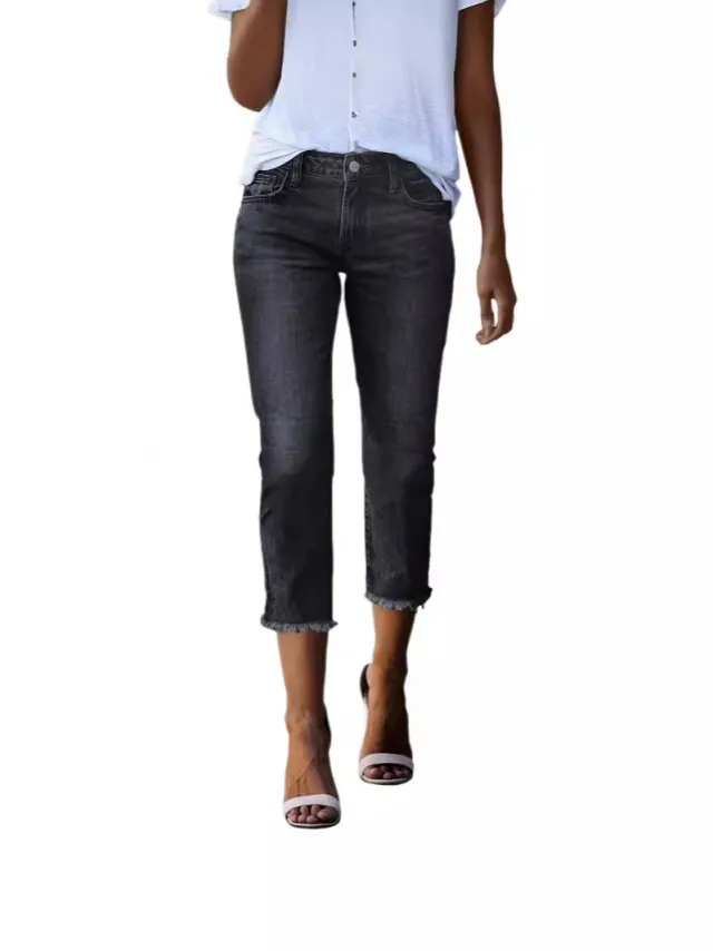Fashionable Retro Slim fit Stretch Jeans For Women Black - Shop at LoveMi