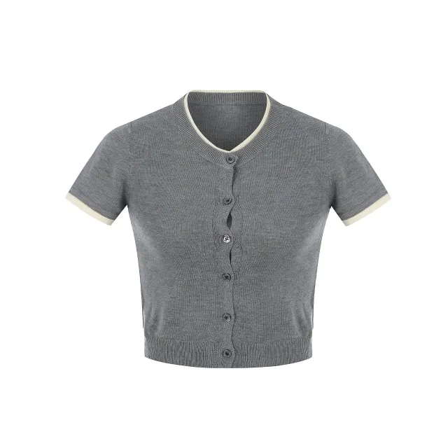 American Retro Cute Simple Short Sleeve Gray - Shop at LoveMi