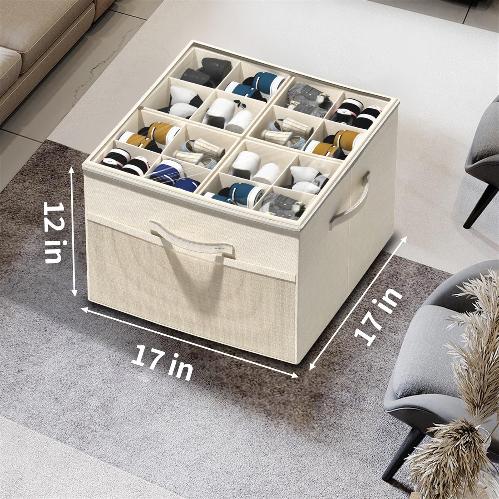 Transparent Foldable Shoe Box Multi-functional Storage