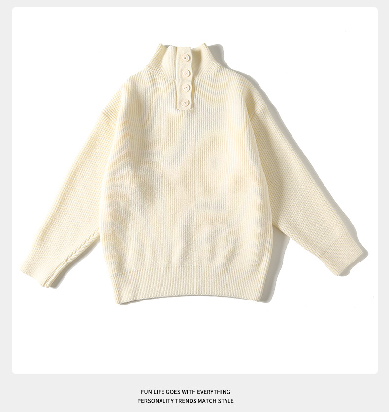 Warmth-Boosting Men’s Turtleneck Loose Knit Sweater - Thickened