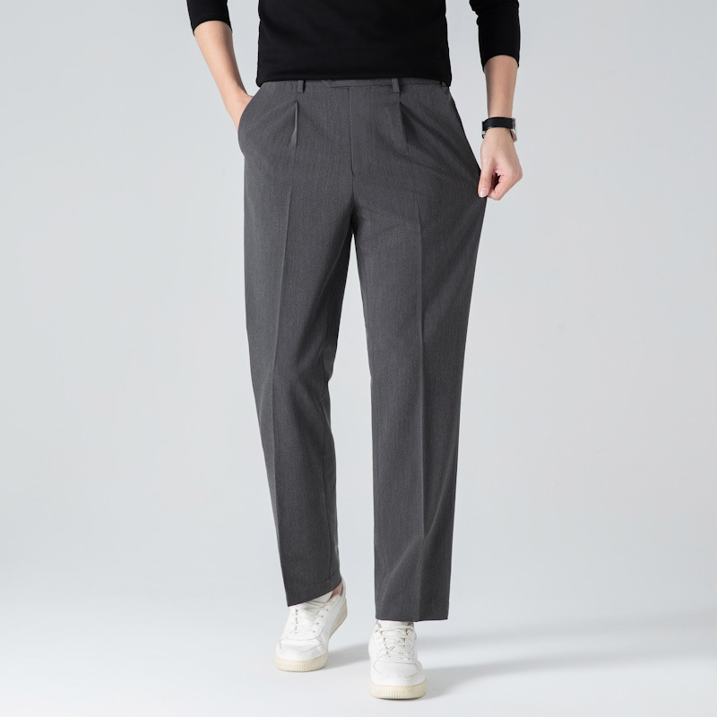 Men's Casual Hidden Elastic Waist Dress Trousers