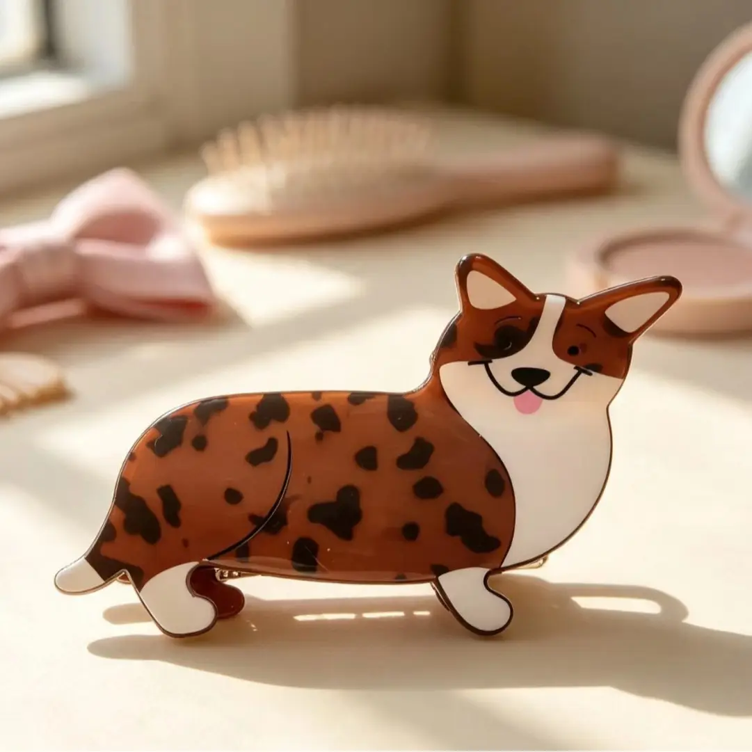 Cute Animal Dachshund Corgi Half Topknot Ponytail