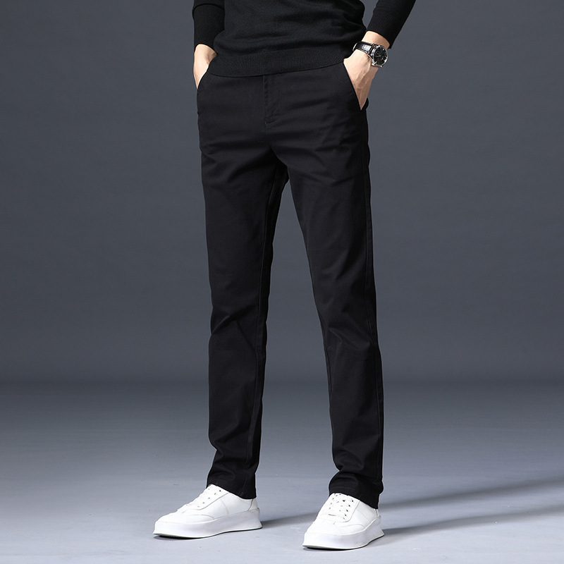 Men's Elastic Loose Straight-leg Youth Business Trousers