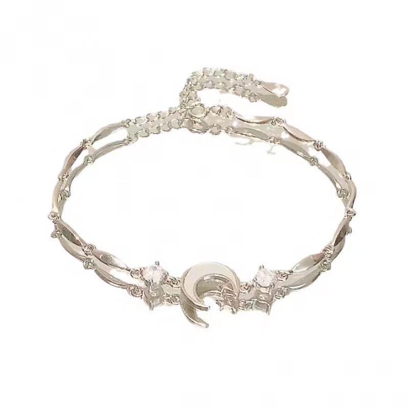 Zircon Cherry Blossom Star And Moon Bowknot Bracelet