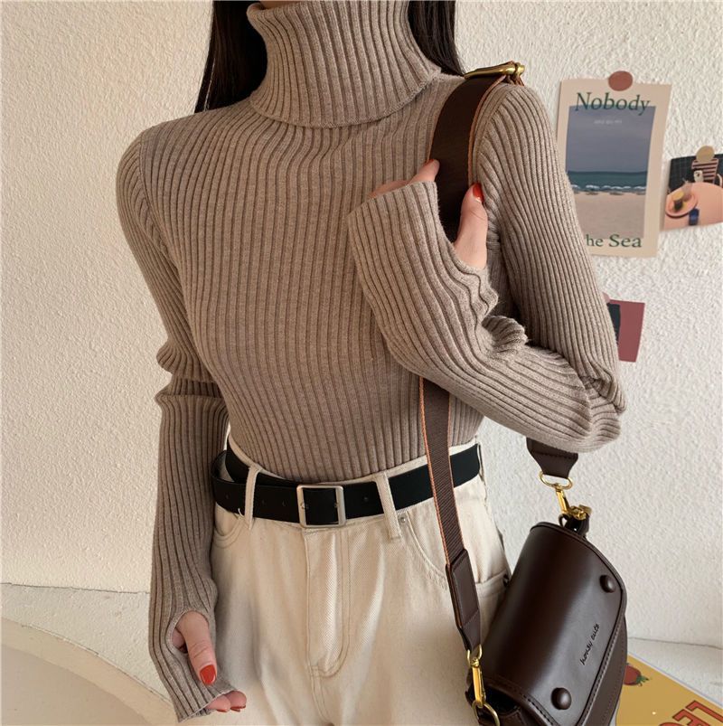 Women's Fashion Turtleneck Slim-Fit Knitted Sweater