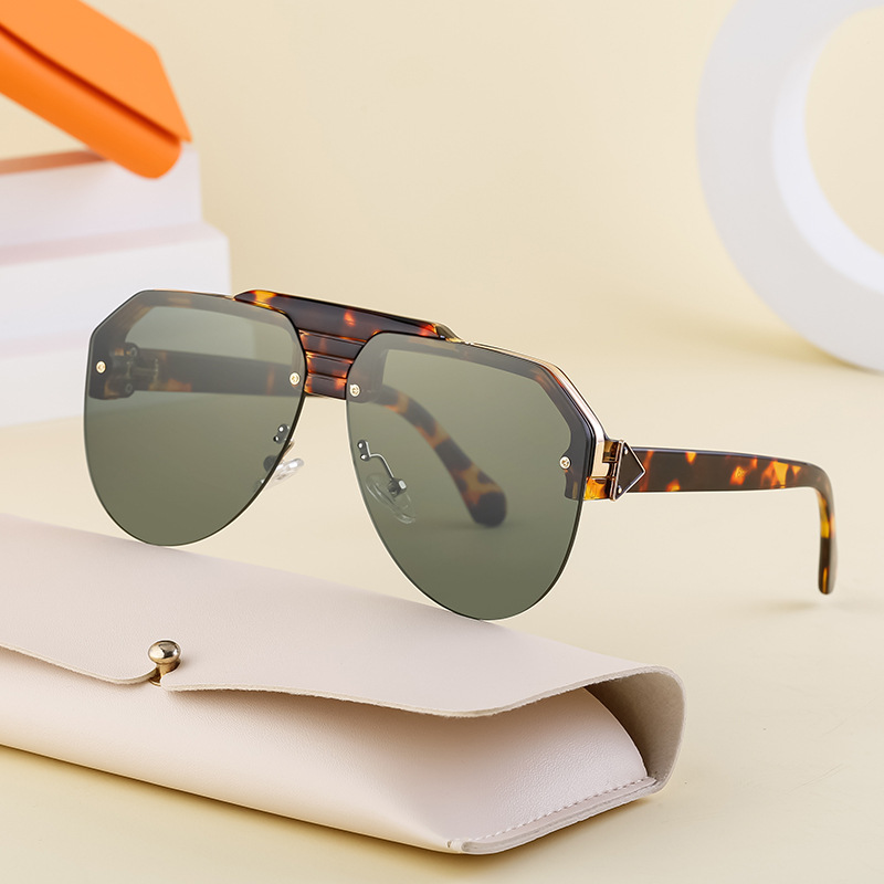 Fashionable Half-Frame Frog-Style For Men Outdoor UV-Protective Driving Sunglasses - Image 1