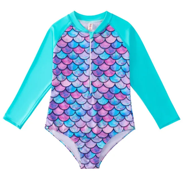 Mermaid Swimsuit Children's One piece Swimsuit Long Sleeve & Girls' Hot Spring Scale Girls' Swimsuit Yy 1721 110Cm - Shop at LoveMi