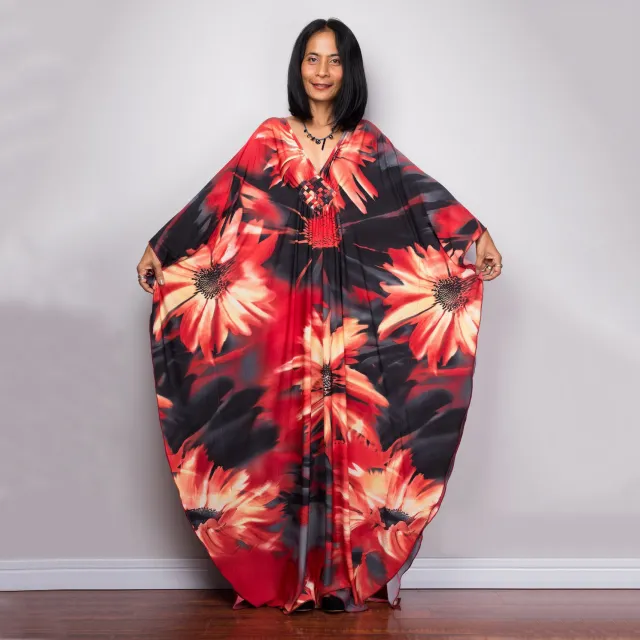 Beach Cover up Robe Long Dress 2 Large Flower Average Size - Shop at LoveMi