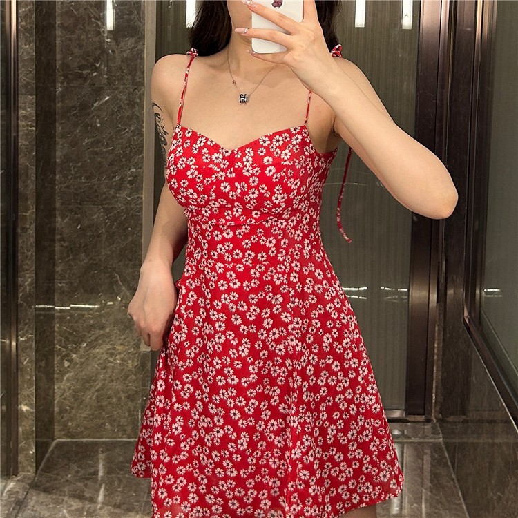 Womens Sexy Figure-Hugging Slimming Vintage Lace-Up Slip Dress