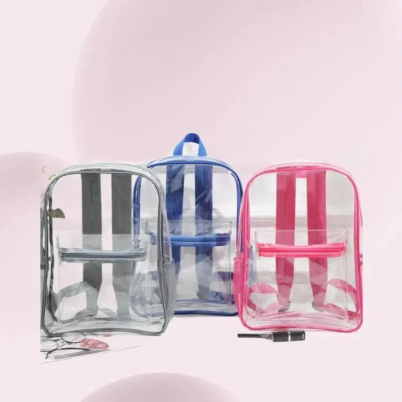Transparent PVC Clear Storage Backpack Jelly-style Shoulder