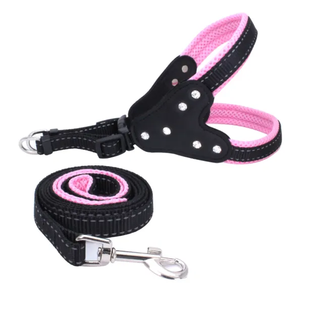 Rhinestone Pet Reflective Gallus Traction Sleeve Pink - Shop at LoveMi