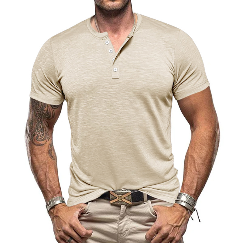 Men's Henley Shirt Amazon Top T-shirt