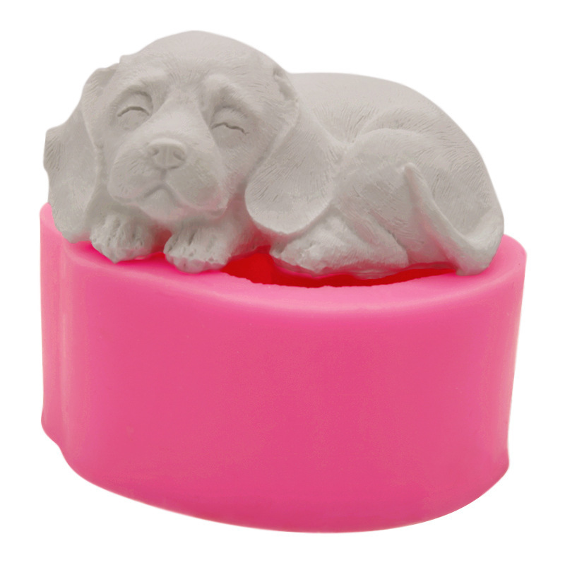 Title 5, Sleep With Face Down Puppy Shape Silicone Mold