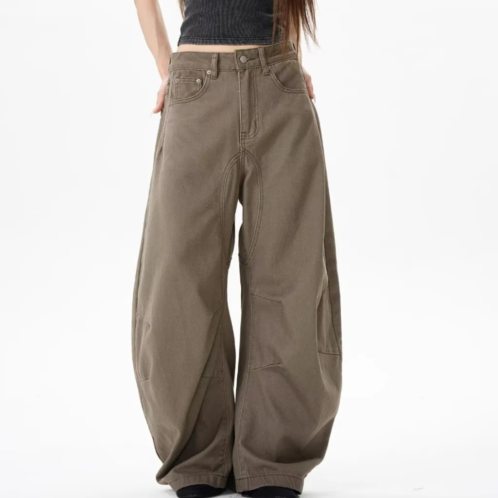 American-style Vintage-fit Bootcut Jeans - Brown