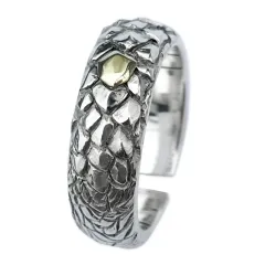 Handmade Thai Silver Plated Black Dragon Scale Ring Vintage - Dragon Scales - View 1