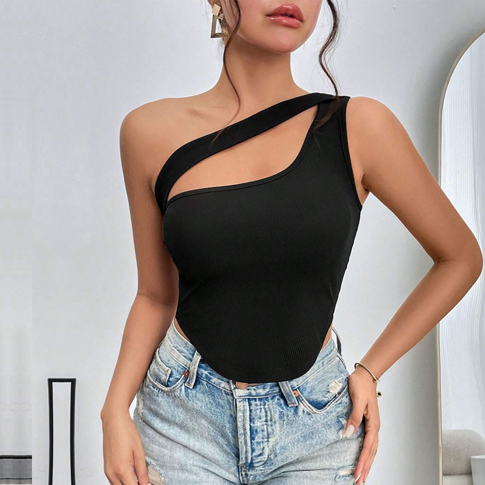 Hollow-out Chest-wrap Tank Top For Women