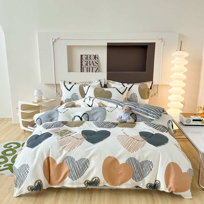 2-meter Double-size All-cotton Bed Sheet And Duvet Cover Set