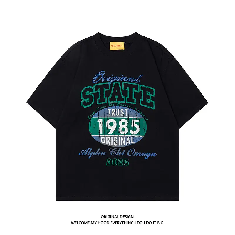 Street Mottled Letter Print Short-sleeve T-shirt Summer