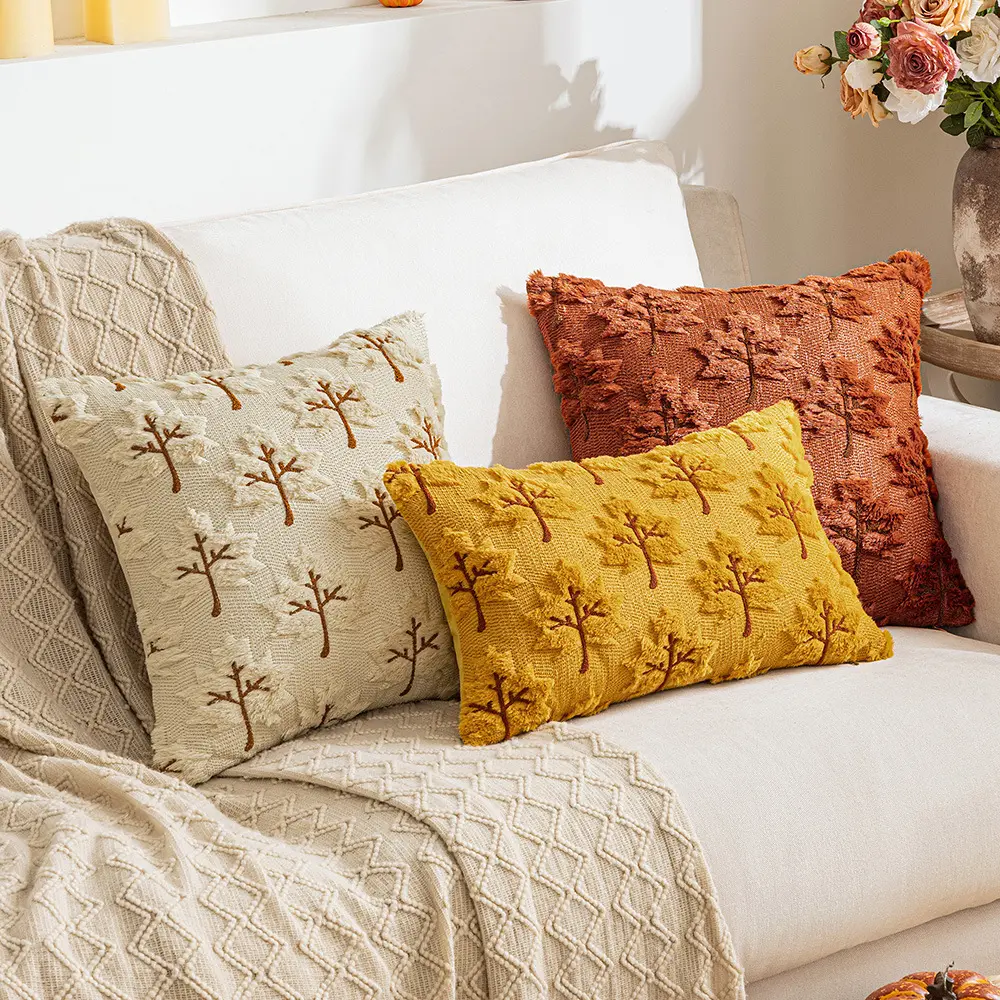 Solid Color Three-dimensional Embroidered Maple Leaf Plush