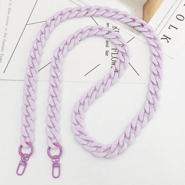 Color Acrylic Chain Mobile Phone Charm Handmade Bag Purple - Shop at LoveMi