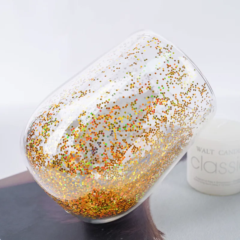 Christmas Tree Cups Heat Resistant Double Layer Flowing Sequins Christmas Cup Household Handwork Cartoon Christmas Trees Tumbler Kitchen Gadgets – image 6