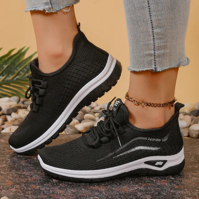 New Fashion Casual Sports Mesh Women's Shoes Black - Shop at LoveMi