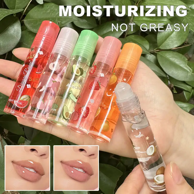 Roll-on Fruit Lip Oil Transparent Colorless Glass