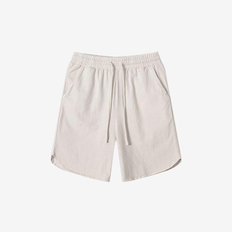 American Style Retro Washed Side Slit Drawstring Shorts