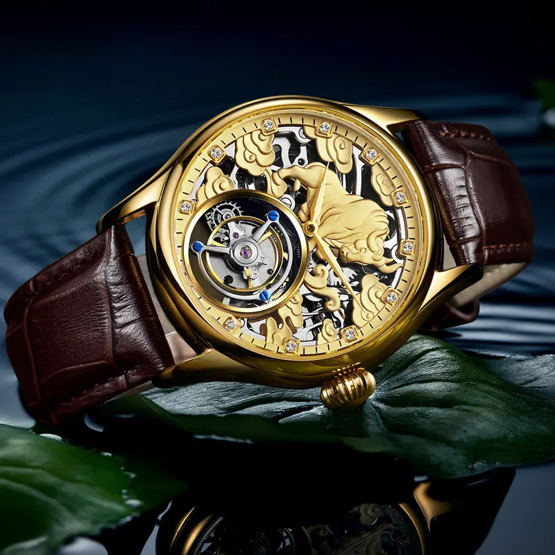 Double-sided Gemstone Glass Mechanical Watch