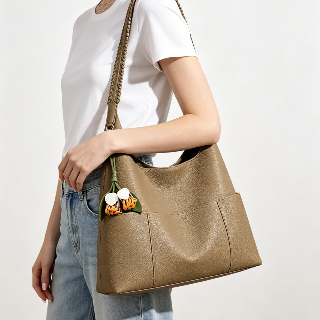 Woven Bucket Shoulder Bag, picture 4 of 7