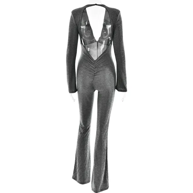 Fashion Backless Sheath Women's Jumpsuit Gray - Shop at LoveMi
