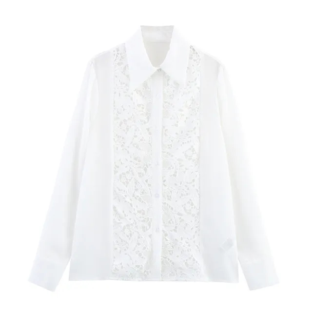Fashionable Embroidered See through Women's Long sleeved Shirt Red - Shop at LoveMi