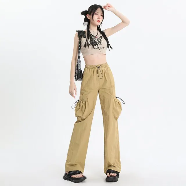 American Parachute Overalls Thin High Top Sports Tactical Pants Khaki - Shop at LoveMi
