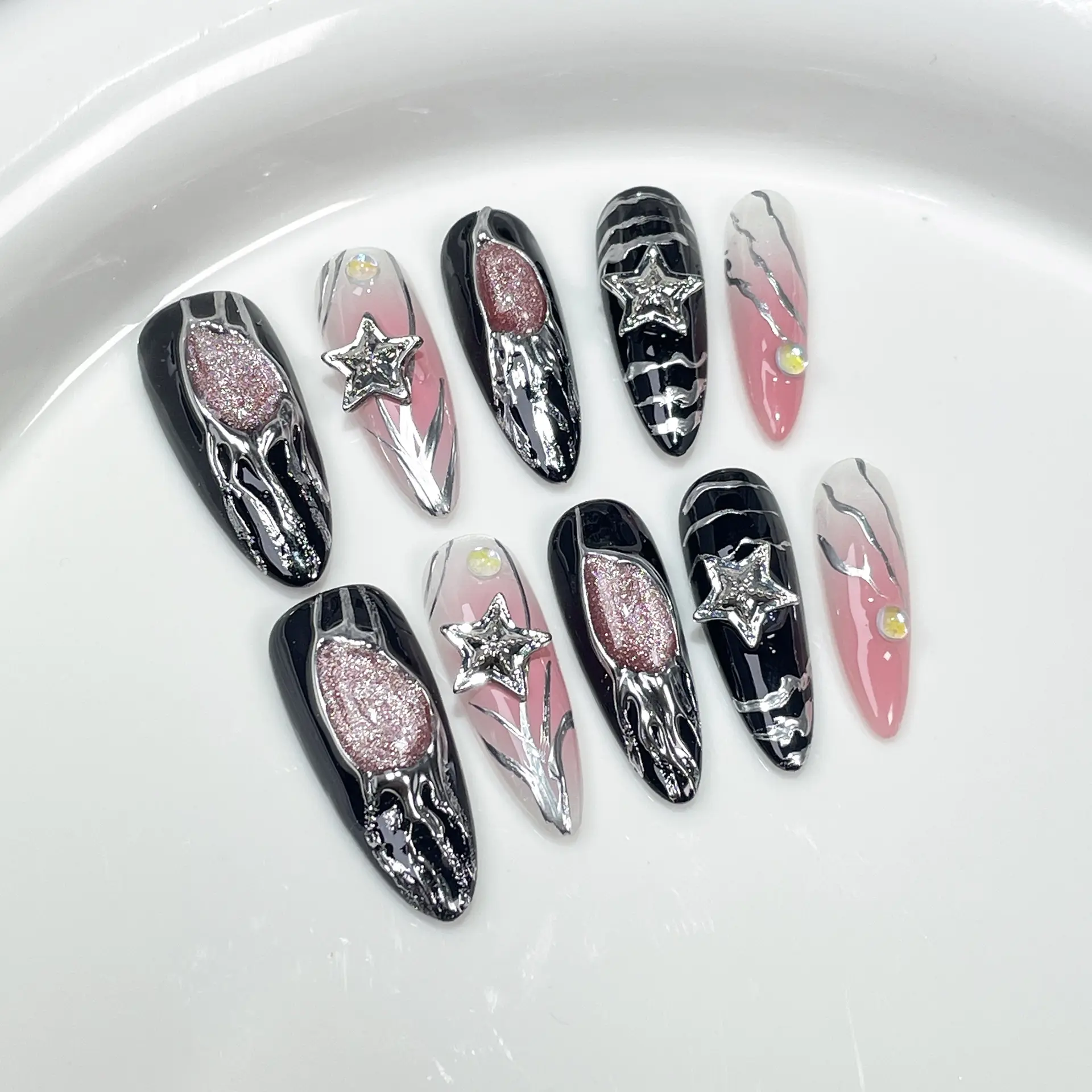 Hot Girl Hand-worn Nail Blush Mid-length Stickers