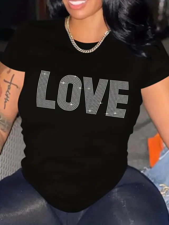 European And American Valentine's Day Love Round Neck Women's Top Hs22 - Shop at LoveMi