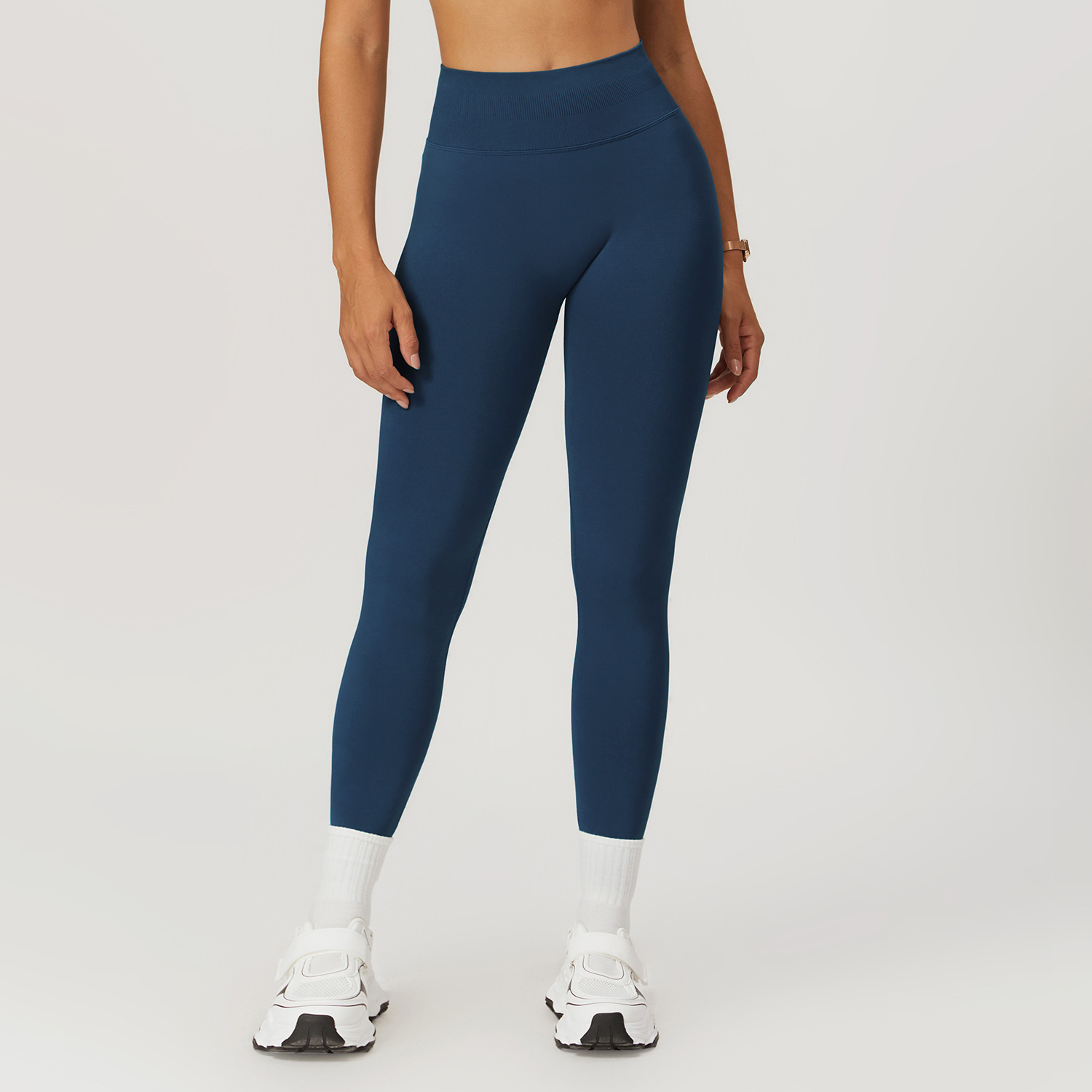 European And American Peach Hip Seamless Belly Contracting And Close fitting Yoga Pants Navy - Shop at LoveMi