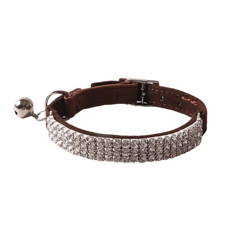 Pet Color Flannel Elastic Buckle Gang Drill Cat Collar