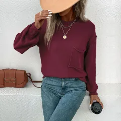 Multi-Color Fashion Women's Wear Long Sleeve Sweater - Red - View 1