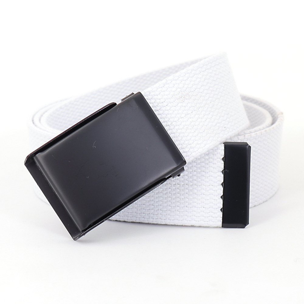 Men's Casual Canvas And Denim Belt With Buckle Closure - Image 5