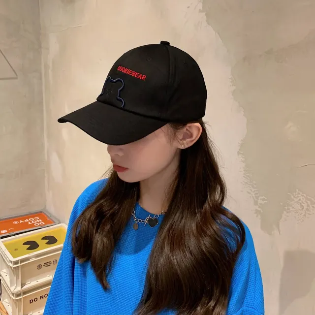 Leaning Bear Outdoor Sports Baseball Cap Tide Black - Shop at LoveMi