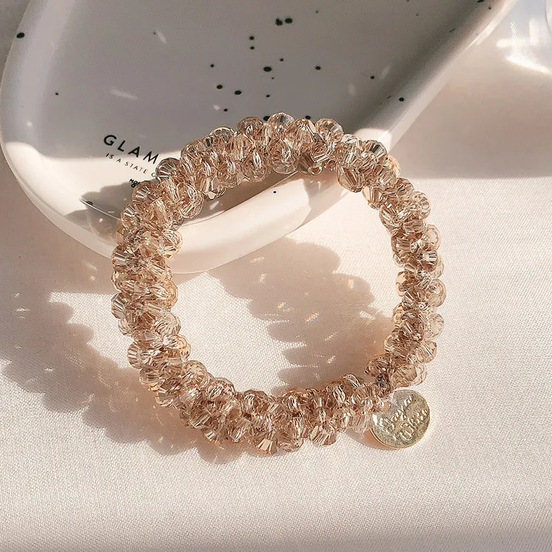 High-grade Headdress Crystal Hair Tie Dual-purpose Headband - Champagne