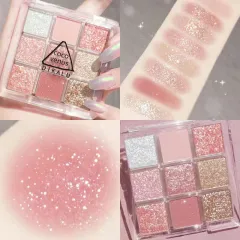 DIKALU Nine-color Eye Shadow City Cold And Warm Plate Shimmer Matte Acrylic Transparent Nine-grid Eye Shadow - Transparent 9 Color 01 - View 1