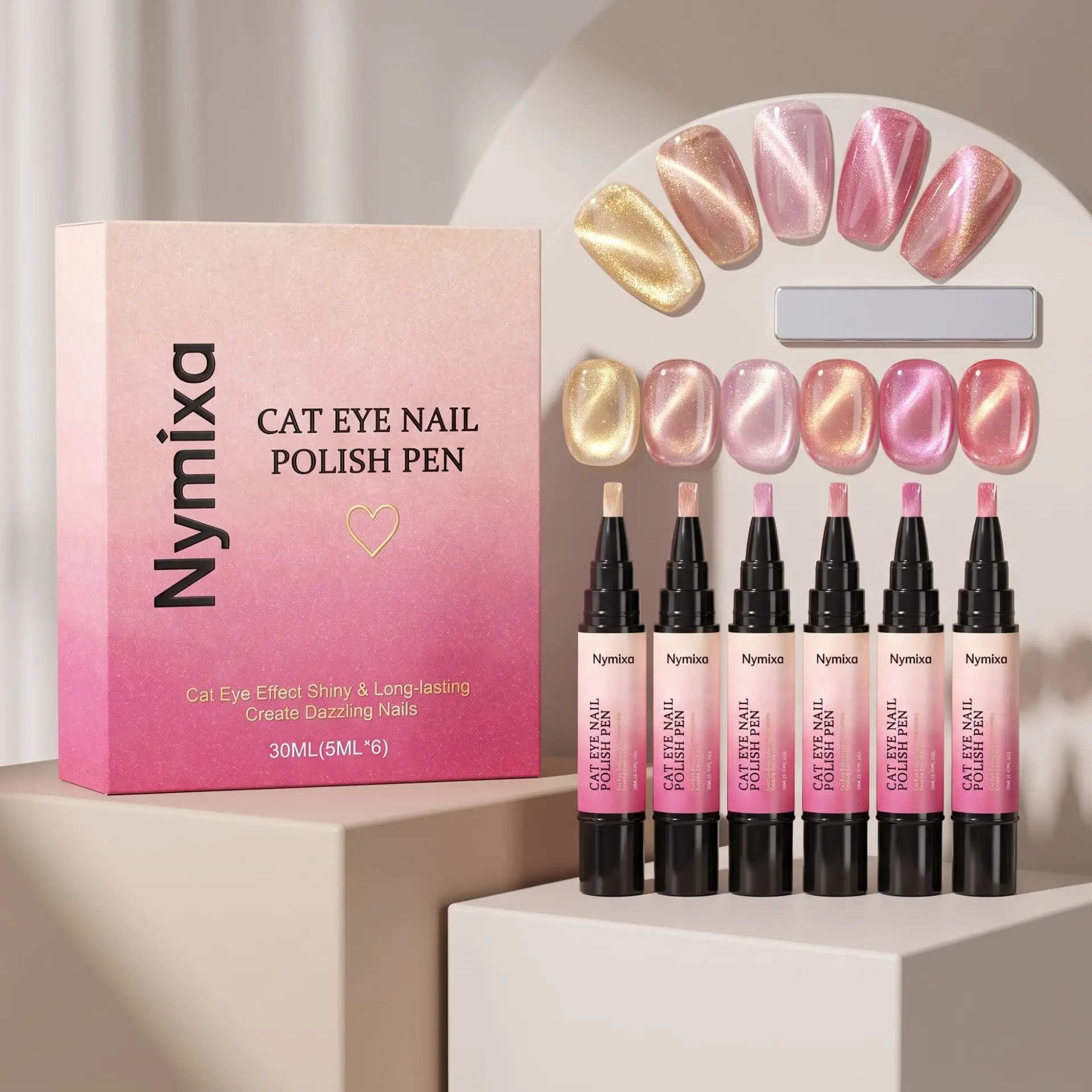 Easy-to-apply Multi-purpose Gel Nail Polish Pen Set