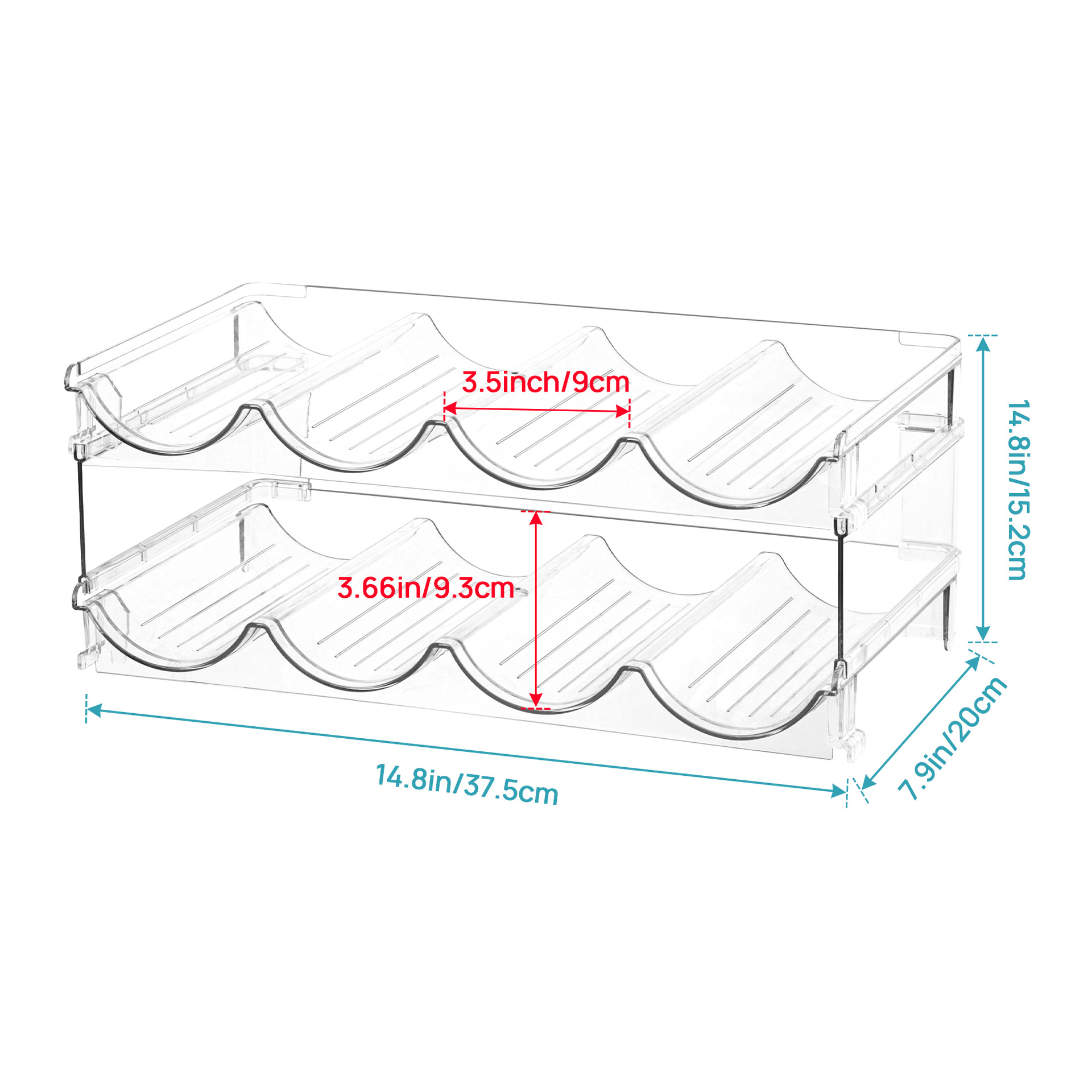 Title 14, Transparent Removable Water Bottle Storage Rack