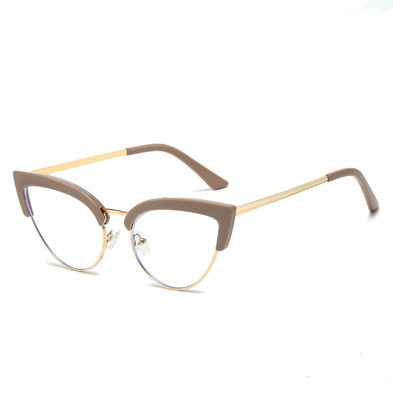 Stylish Large Frame Metal Lower Half Metal Plain Glasses - Image 8