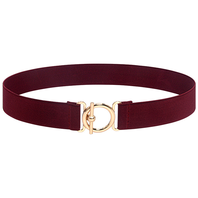 Gold Buckle Wine Red